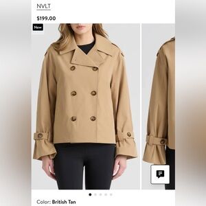 NVLT Women's Tan Double-Breasted Jacket NWT BRAND NEW medium